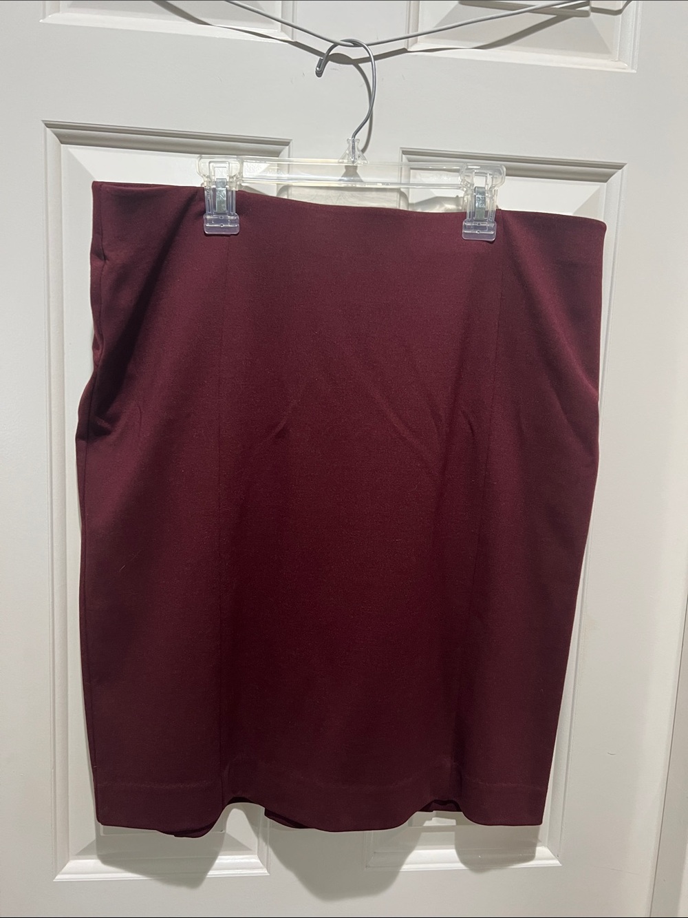 Ann Taylor Wine Stretch Pencil Skirt